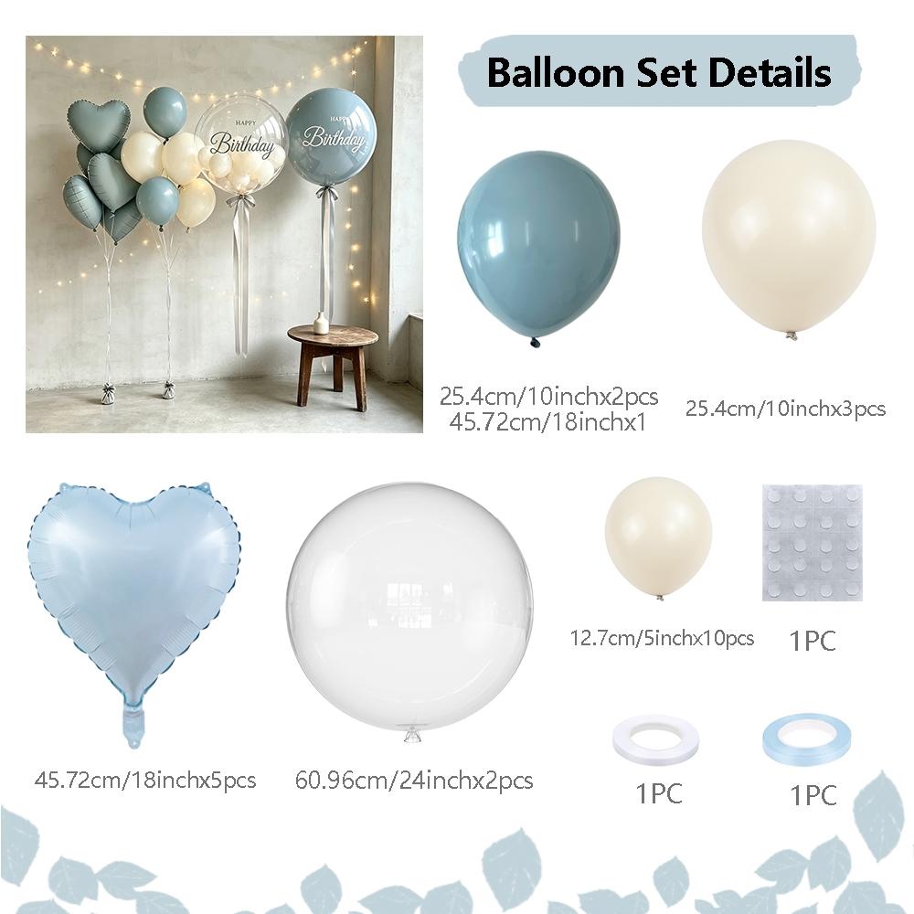 Blue Latex Balloon Set, Bubble Ball Kit with Small Balls, Perfect for Birthday Parties, Anniversary, Baby Shower, Gender Reveal, Balloon Decorations