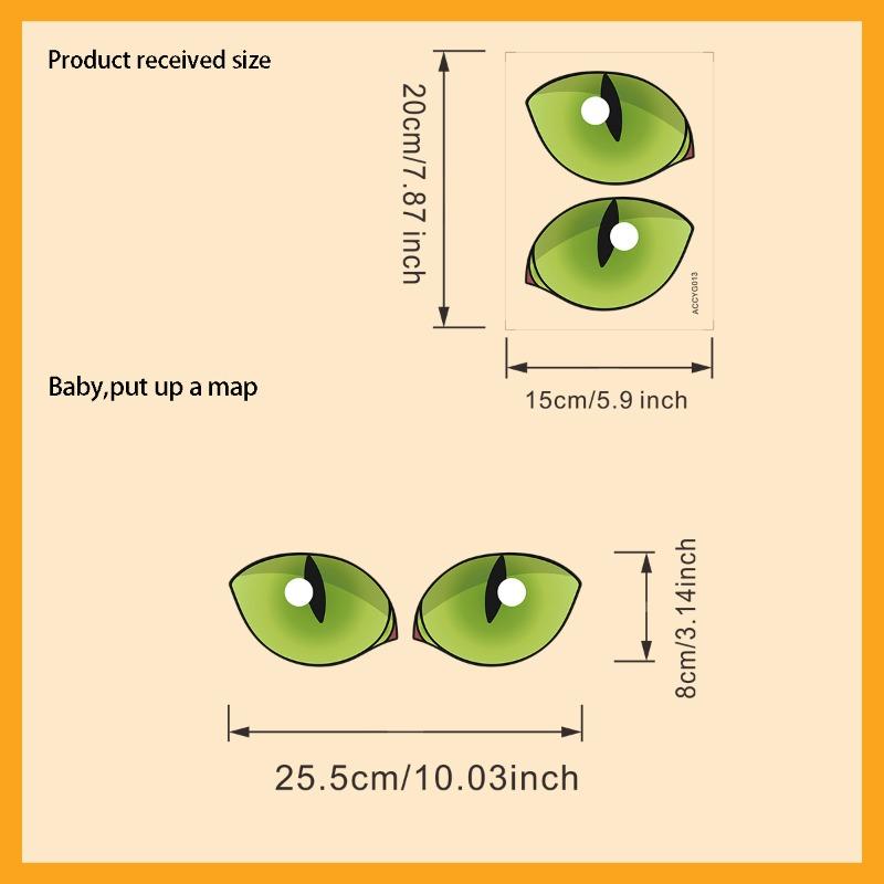 2pcs Creative Night Light Eye Bathroom Toilet Stickers, Waterproof Wall Decals, Holiday Decor, Seasonal Home Decoration, One-Time Use