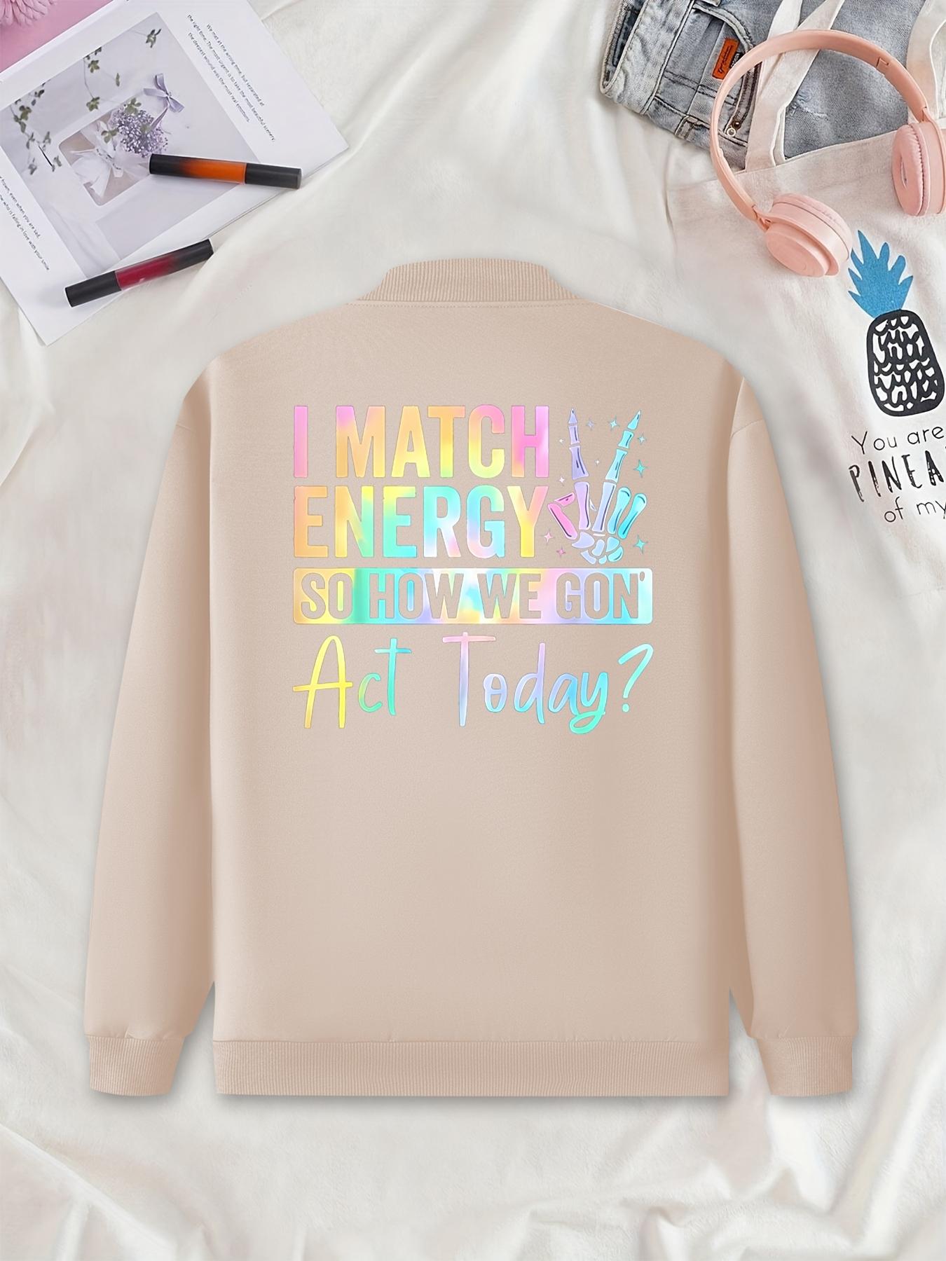 "I MATCH ENERGY" Unique Long Sleeve Fitted Graphic Printed Jacket & Coats - Trendy Casual Outerwear, Suitable for Casual Outdoor Sports, Fashionable & Durable for All Seasons, Ideal for Daily Activities, Gifting, Gatherings & Work.