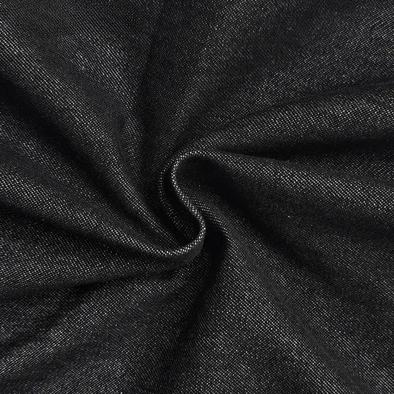 Women's High Waist Geometric Eyelet Cotton Mix Denim Style Jeans - Baggy Wide-Leg Cropped Bottoms with Side Pockets, Zip Fasten, Casual Fashion Fabric, 2026 Fall Festival Streetwear, Cold Wash Y2K Clothing