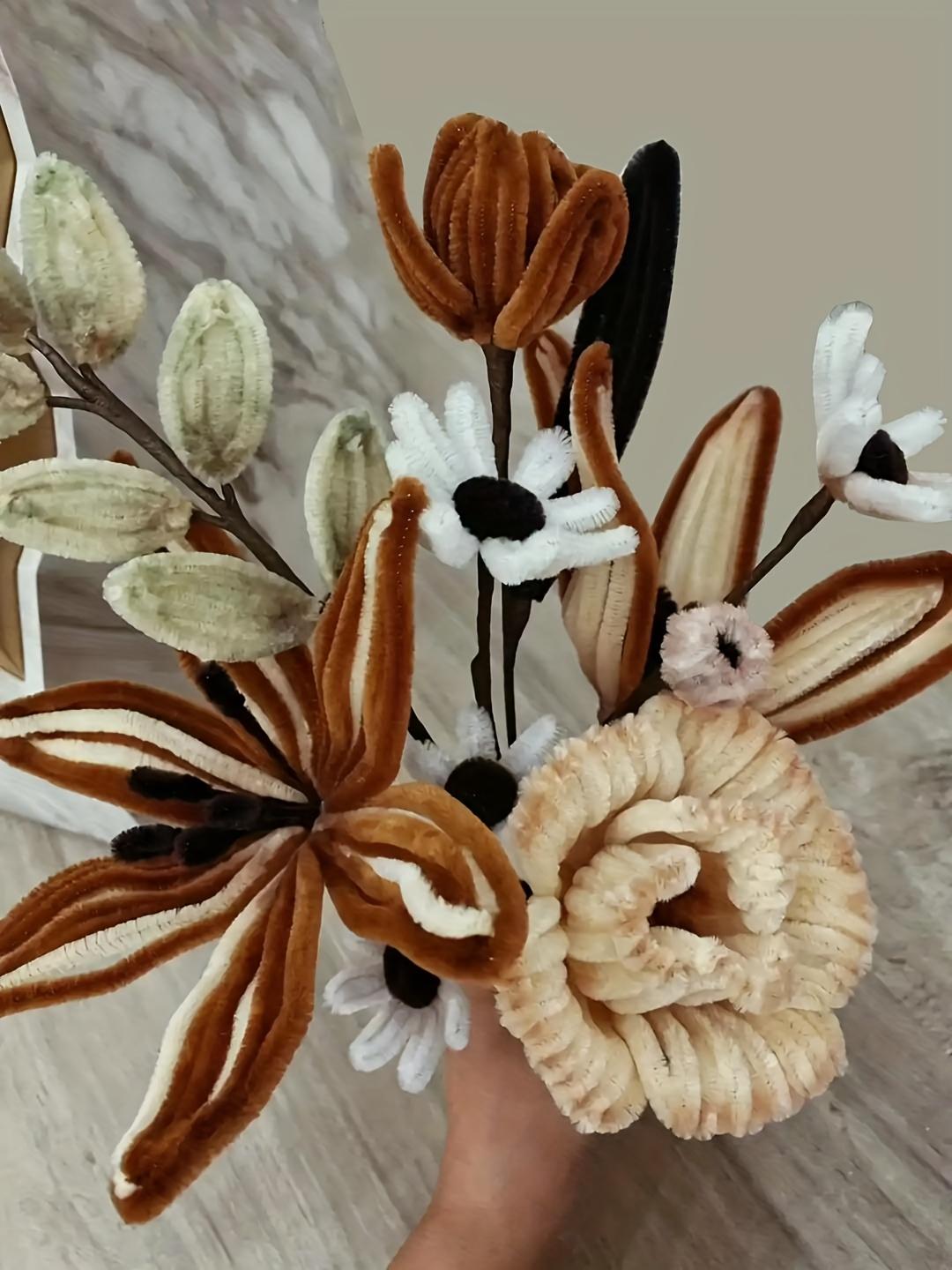 100PCS Felt Stick Handmade Material, Accompanied By Video Tutorials And Flower Buds, Used For DIY Art And Creative Crafts Party Decoration, Art Projects, Handmade Decoration, Decorative Stems, Craft Supplies