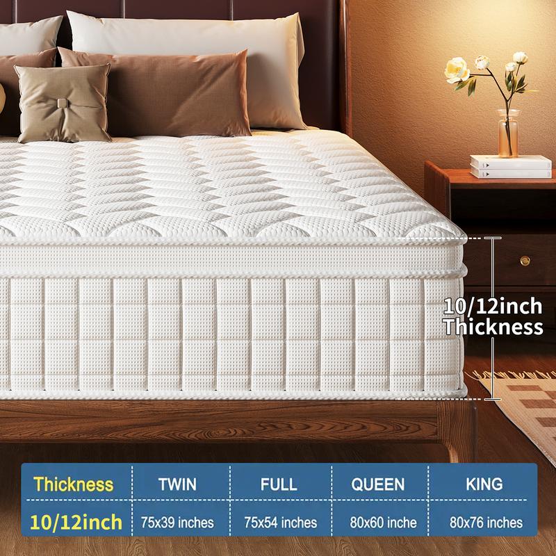 【MYDao】8/10/12 Inch Twin, Full, Queen, King Mattress Memory Foam And Spring, Hybrid MattressMedium Firmness, Lumbar Support, For Home Rooms Hotels, Boxed Halloween ChristmasGift Furniture Ergonomic mattress queen size mattress