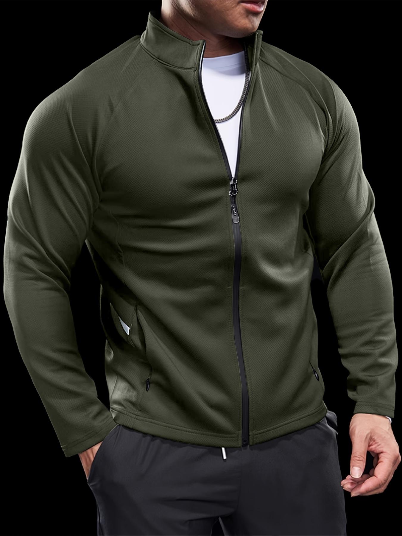 Men's Lightweight Jacket - Comfortable Polyester Fabric, Quick Dry, Slim Fit, Zipper Training Suit for Hiking & Fitness, Spring Autumn Long Sleeve Tops