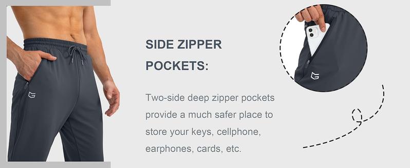 G Gradual Sweatpants for Men with 3 Zipper Pockets Tapered Joggers for Workout Running Gym Outfit Track Pants for Men Fitness Trousers