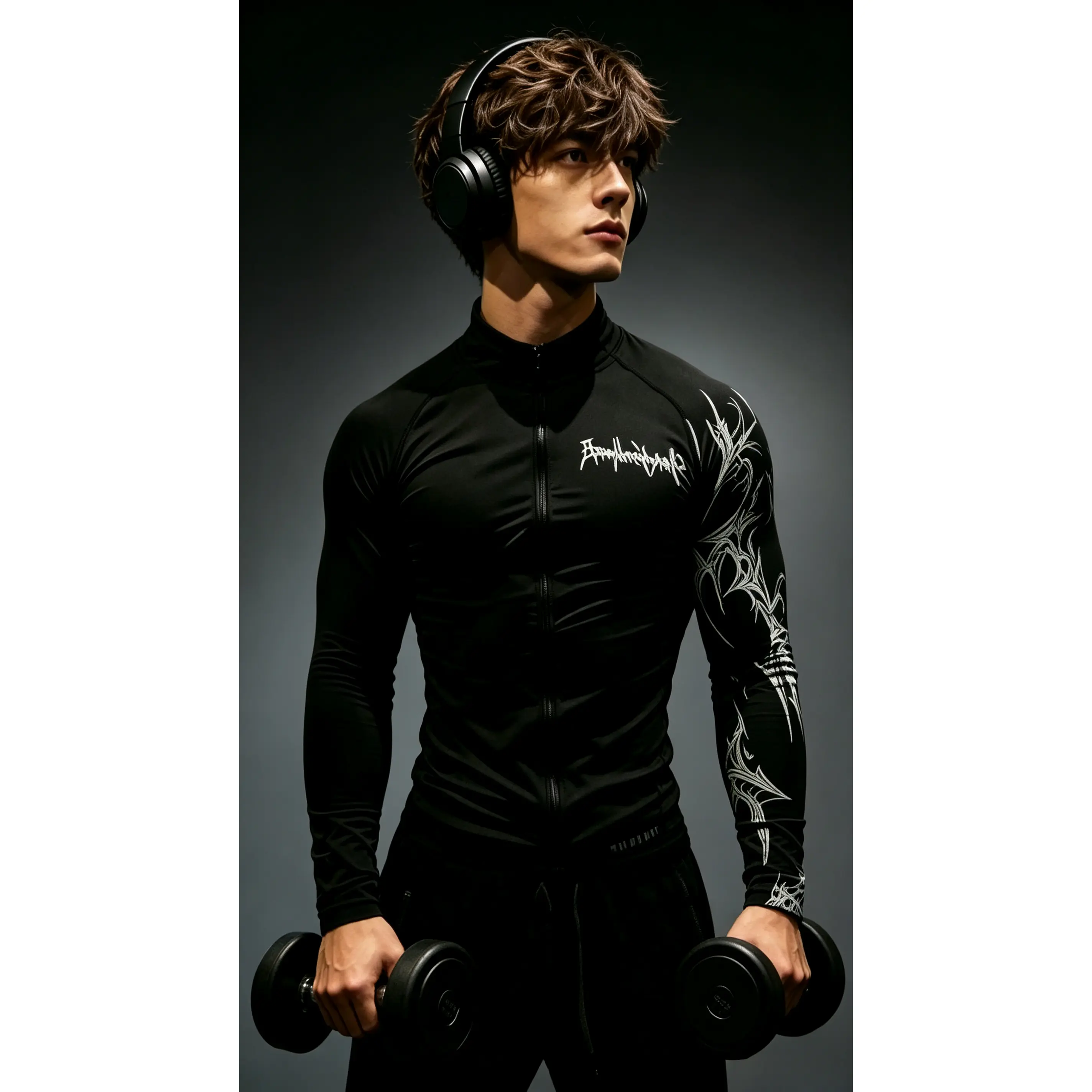 Men's Zip-Up Long Sleeve Compression Athletic Jacket, Lightweight Moisture Wicking Workout Top for Running & Gym Training