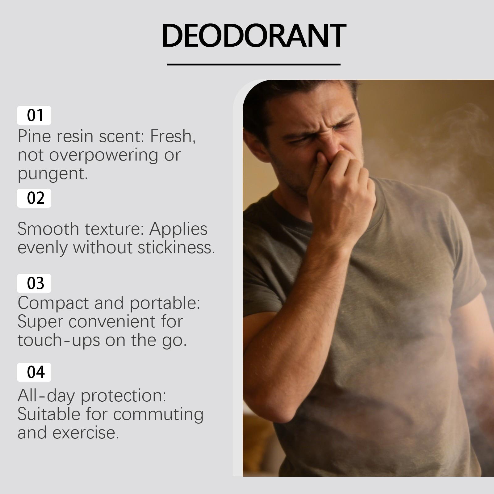 Ouhoe Men's Body Stick, Refreshing Non-Greasy Formula, Long-Lasting Fragrance, Gentle Skin Care, Ideal for Daily Use