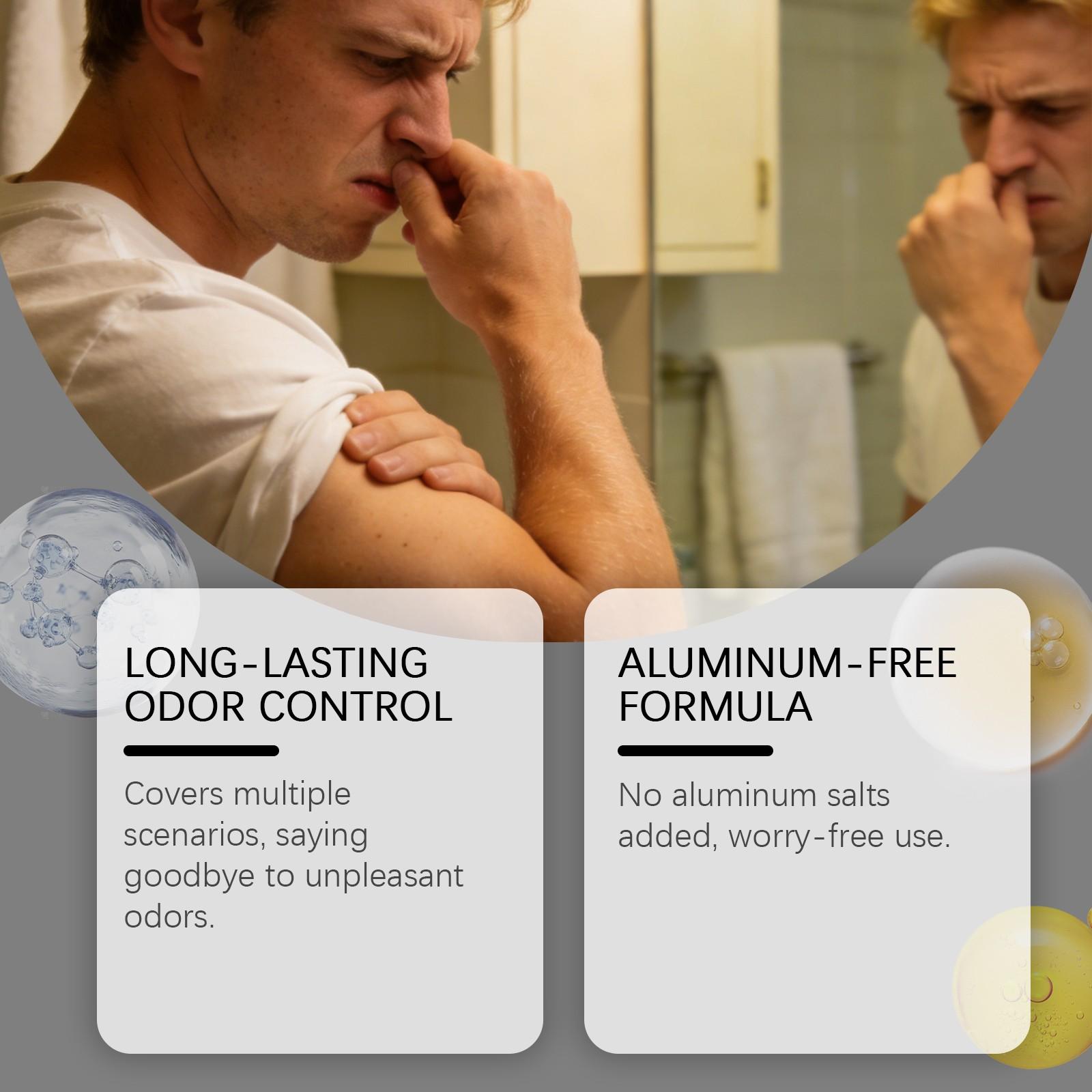 Ouhoe Men's Body Stick, Refreshing Non-Greasy Formula, Long-Lasting Fragrance, Gentle Skin Care, Ideal for Daily Use