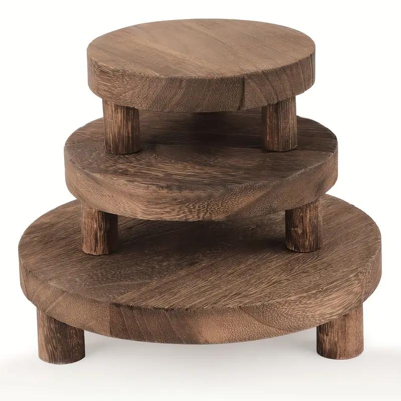Wooden Display Riser, 3 Counts/set Versatile Party Cake Stand & Pedestal for Farmhouse Decor, Perfect for Easter, Valentine's Day & New Year, Racks
