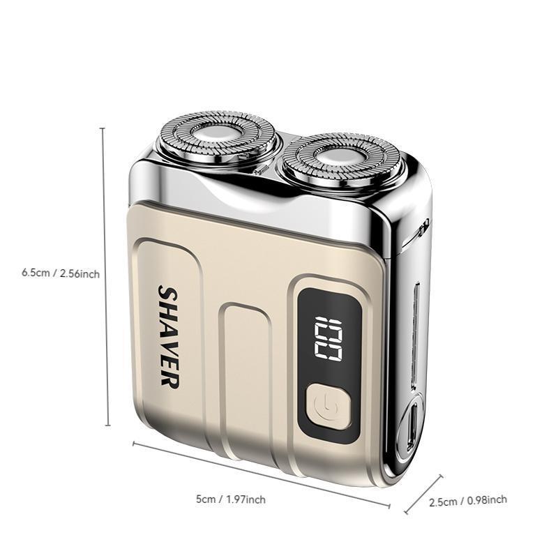 Men's Electric Shaver Dual Blades USB Rechargeable Lightweight Cordless Shaver Beard Trimmer Digital Display Compact Design Ideal Gift