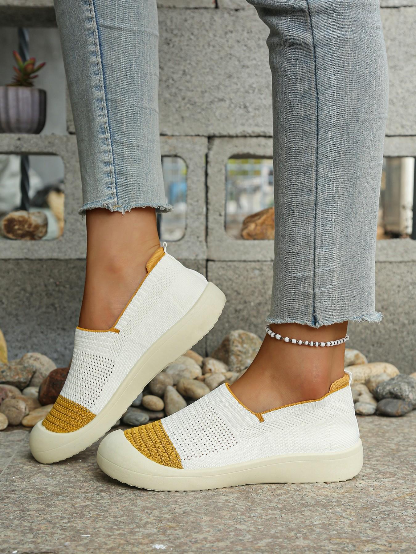 Women's Fashion Walking Shoes, Breathable Knit Mesh Lightweight Daily Commute Sneakers, Casual Jogging, Light Exercise, Everyday Wear