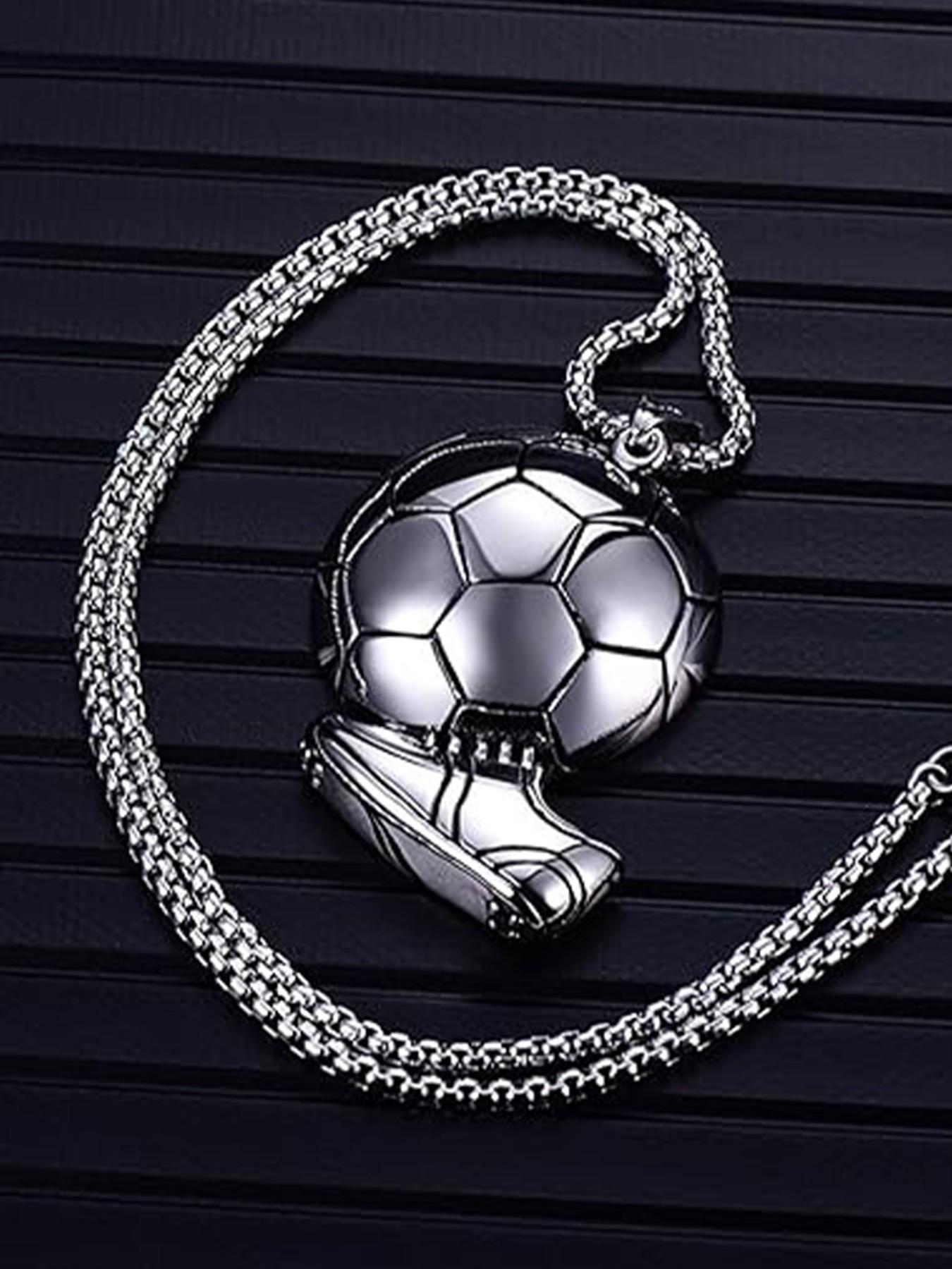 Spiritrain Soccer Ball Pendant Necklace, Stainless Steel Dainty Charm, 3D Soccer Sneaker Jewelry, Sports Lover Gift, Hip Hop Fashion