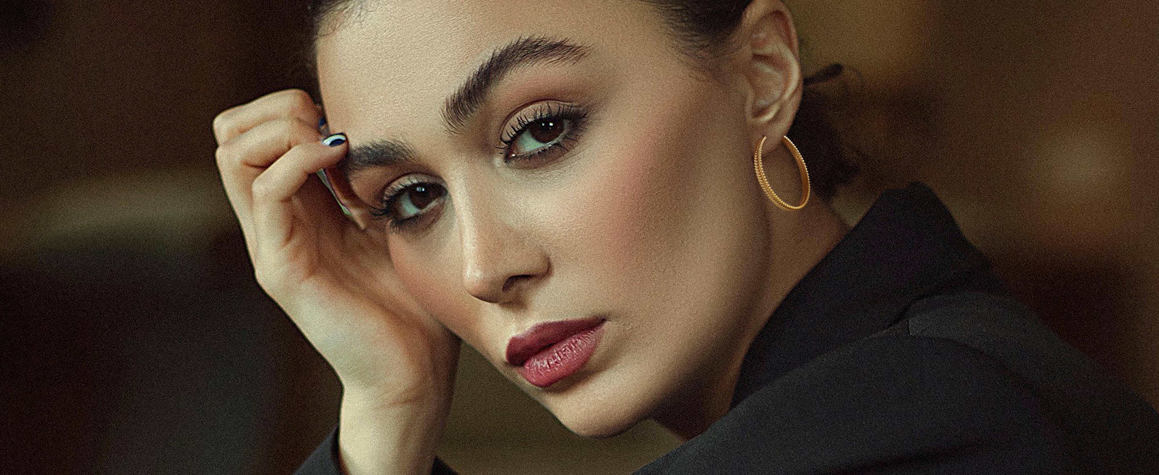 925 Sterling Silver Post Chunky Hoop Earrings, Large Gold Plated Hypoallergenic Earrings Jewelry for Women Trendy