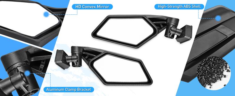 Nilight UTV Side Mirrors Aluminum X3 Rear View Mirror Upgraded 360 Degree Adjustment Compatible with 2016 2017 2018 2019 2020 2021 2022 2023 Can Am Maverick X3 Turbo R Vehicle Replacement Car Accessories Automotive spot