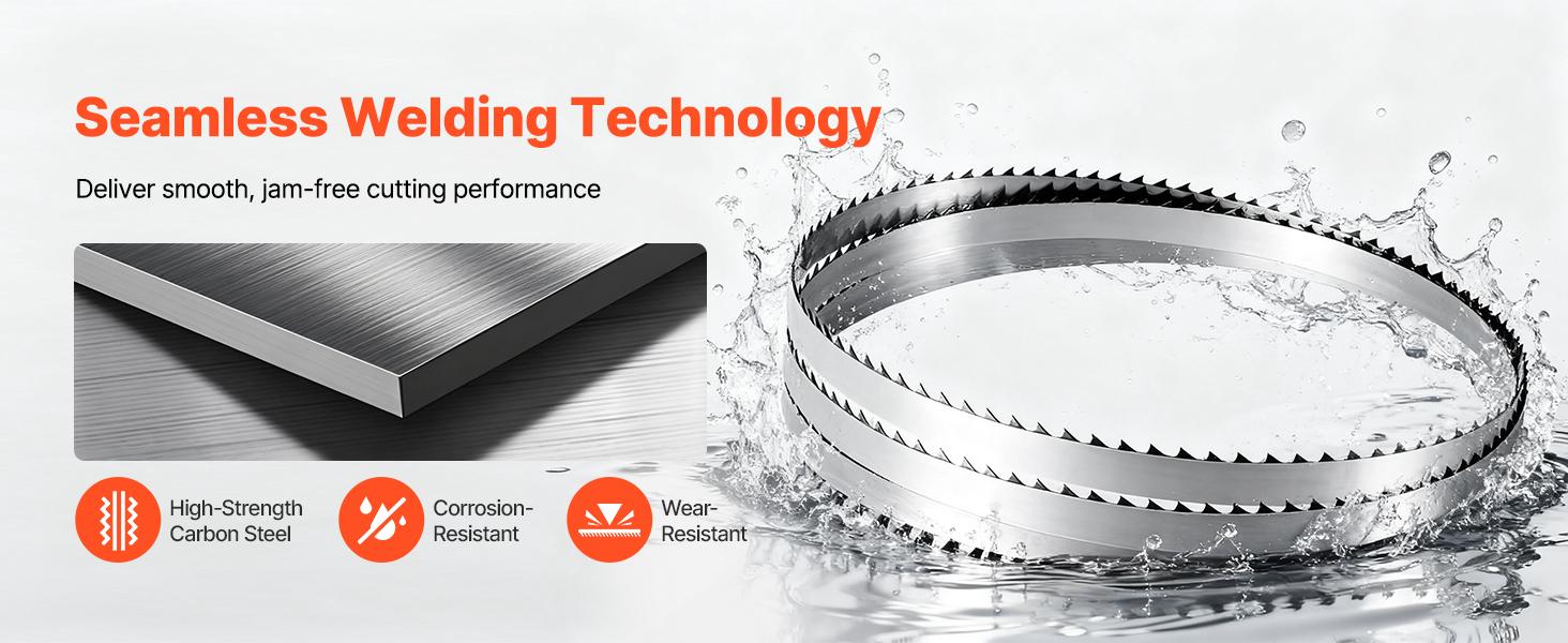 VEVOR Bandsaw Blade, 72 Inch Length, 4 TPI Band Saw Blade with 18 HRC Hardened Sharp Teeth, SK5 High-Strength Carbon Steel, 0.5 Inch Width, Replacement for Major Woodworking Band Saw Brands, 1 Pack