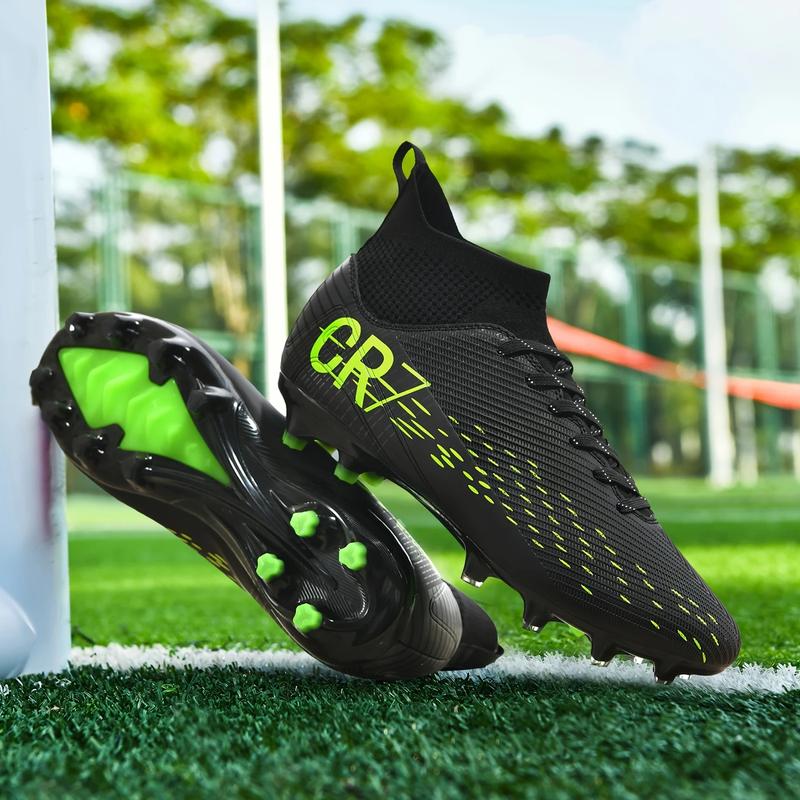 Men's High Top Turf Football Boots, Professional Outdoor Anti-skid Breathable Lace Up TF Soccer Cleats For Summer Rainy Day Training Outdoor Competition soccer shoes soccer boots shoes soccer
