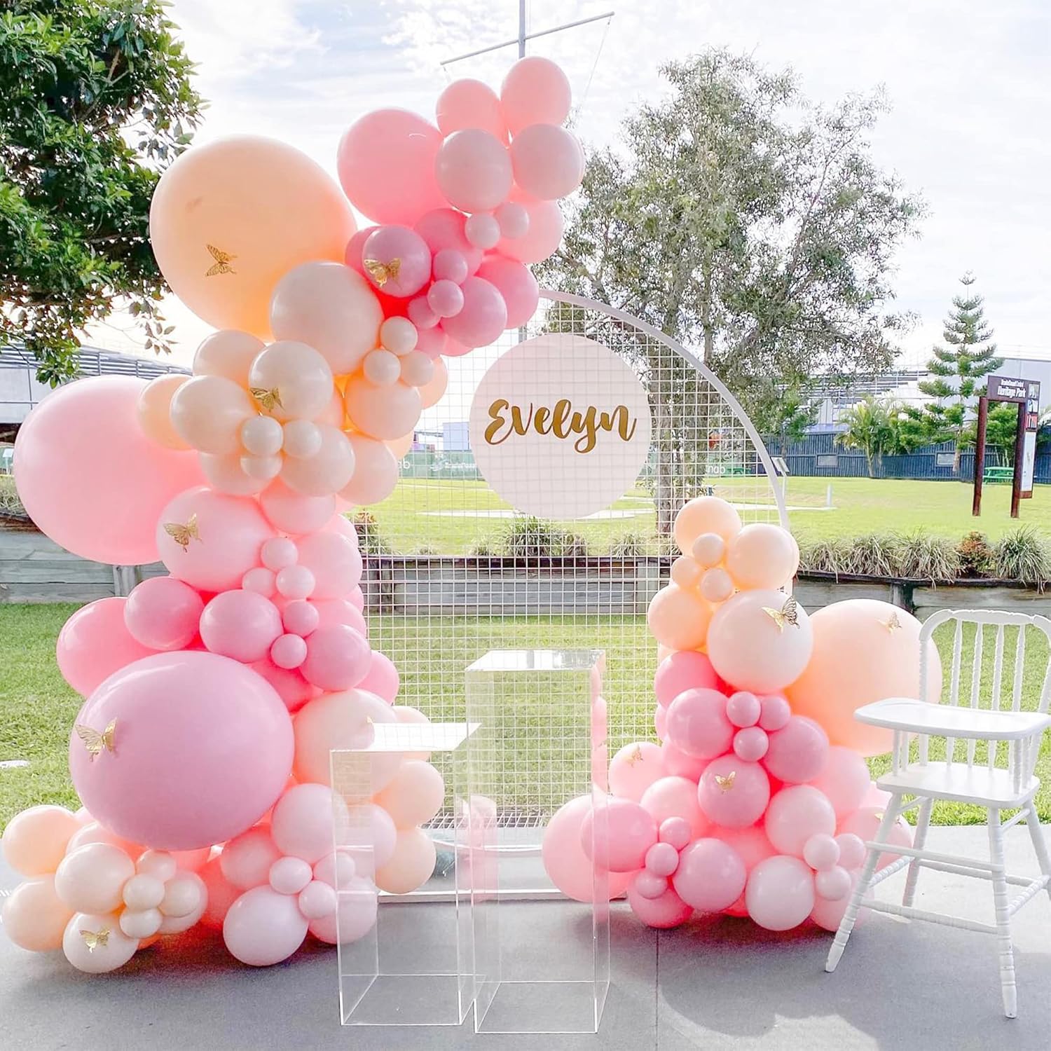 Balloons Garland Arch Kit - Double Stuffed Matte Light  and White Cream Peach Latex Balloon Different Sizes 18 12 10 5In Boho Ballon for  Shower Party Decorations