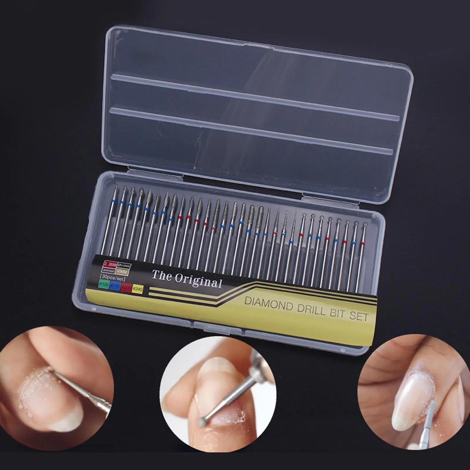 30pcs/BOX Nail Drill Bits Set, Precision Cuticle Bits, High-Quality Bits, Nail Tech Supplies Manicure Pedicure Remover Tools for Acrylic Gel Nails, Salon & Home Use