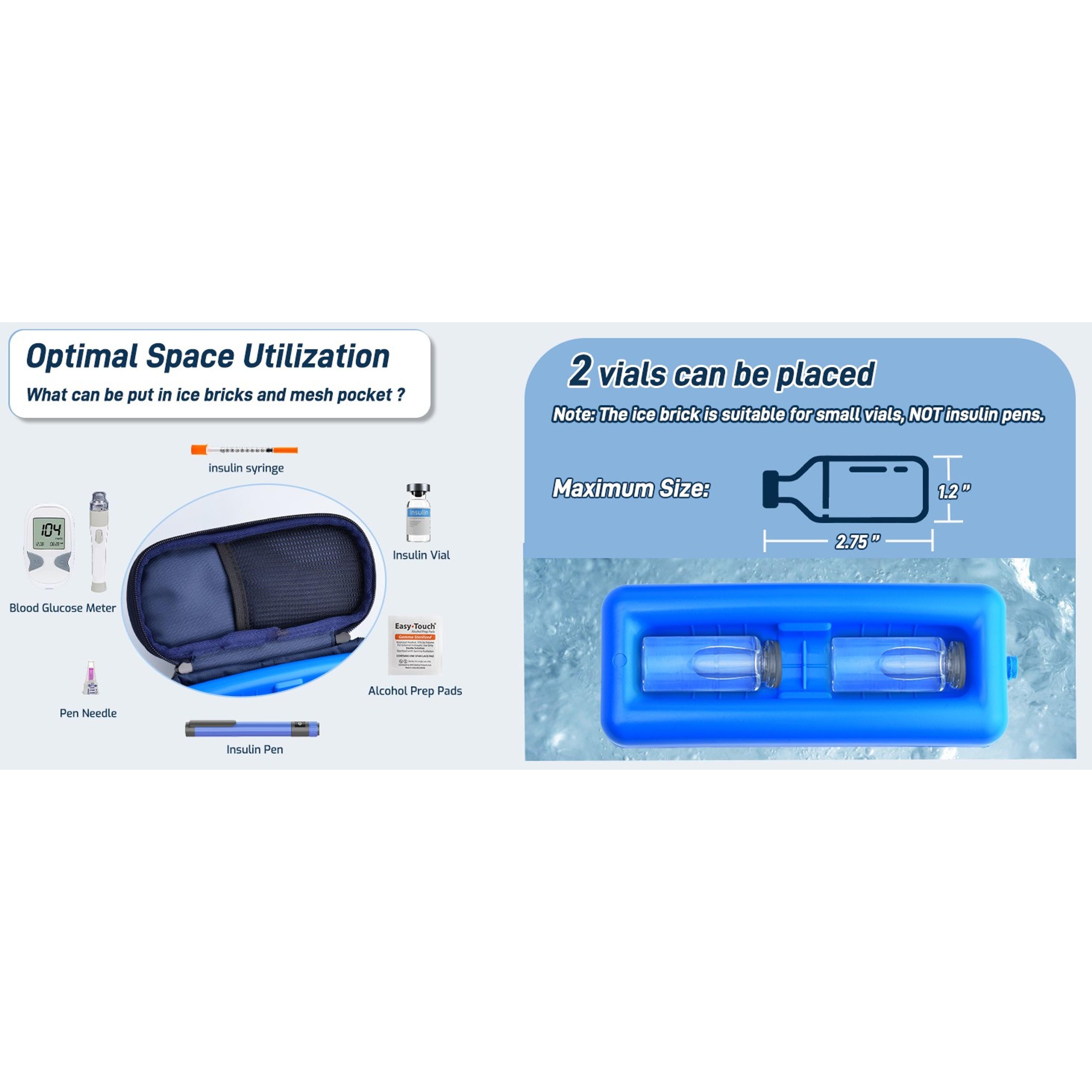Insulin Vial Cooler Travel Case - TSA-Approved Portable Refrigerated Medicine Bag with Protective Ice Brick, Keeps Diabetes Medication Cool During TravelGift