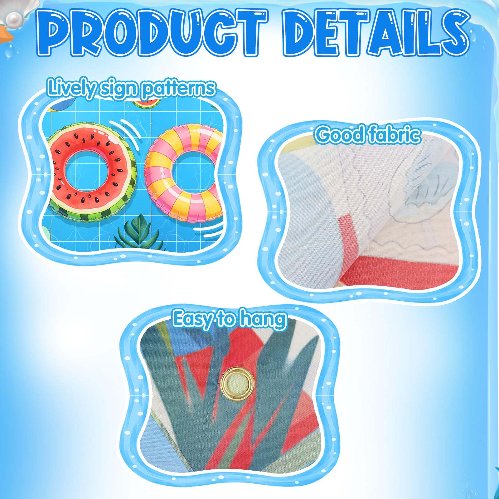 Pool Party Banner Decorations, Summer Pool Party Decorations, Outdoor Banners, Indoor and Outdoor Party and Birthday Pool Decorations