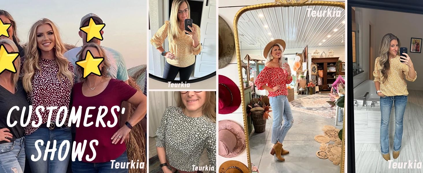 Cicy Bell Women's Polka Dot 3/4 Sleeve Blouse Tops Ladies Casual Office Work Crew Neck T-Shirt Spring Soft Crewneck Cicy Bell Women's Polka Dot 3/4 Sleeve Blouse Tops Ladies Casual Office Work Crew Neck T-Shirt Spring Soft Crewneck