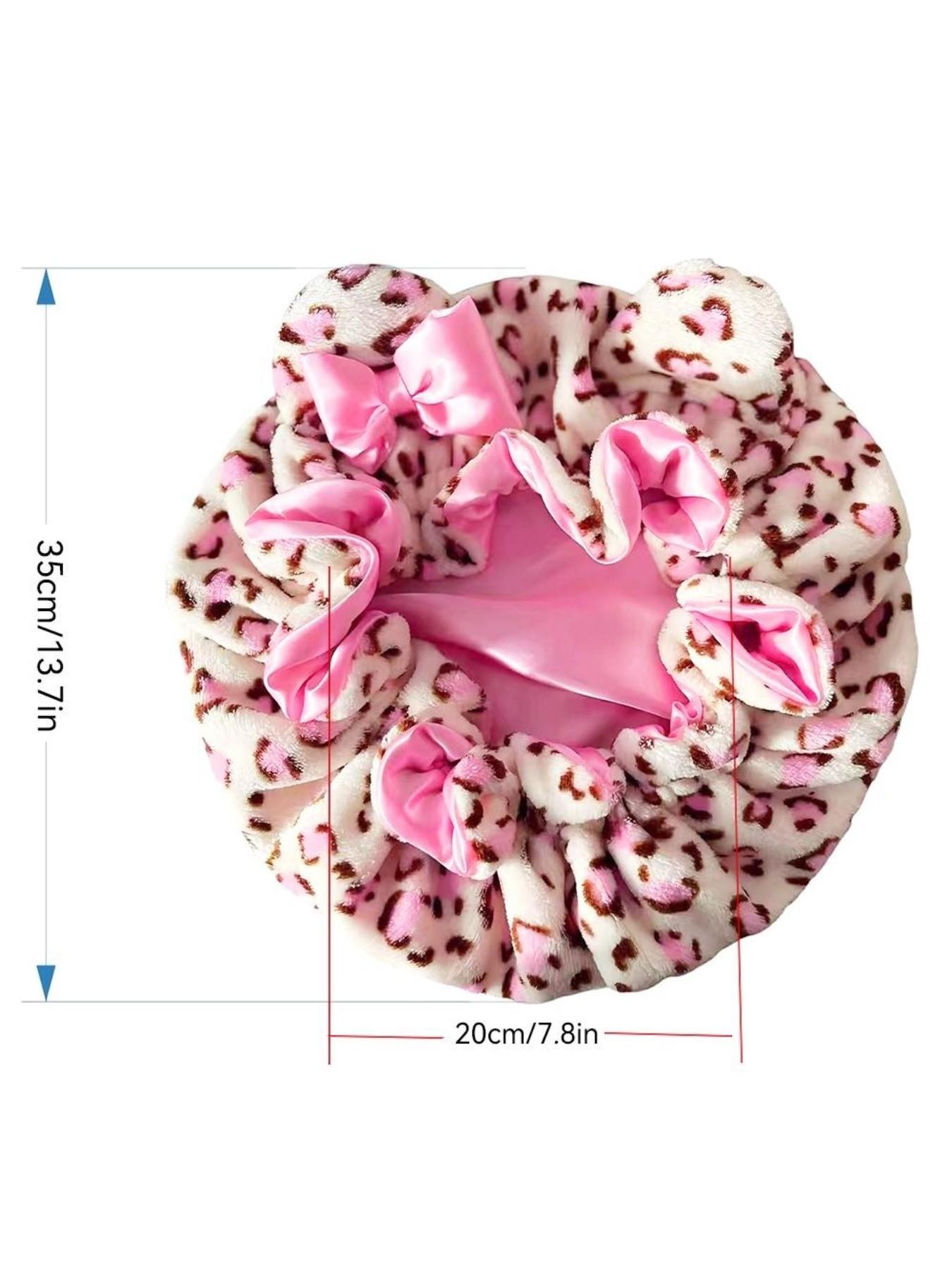 1PC Women' Teddy Bear Bonnet Adjustable Plush 3d bonnets, Plush Teddy Satin-lined Bonnets，Breathable Sleep Bonnet for New Year Parties, Holiday & Winter Events， - Cute Hair Care Cap for Themed Events & Casual Attire