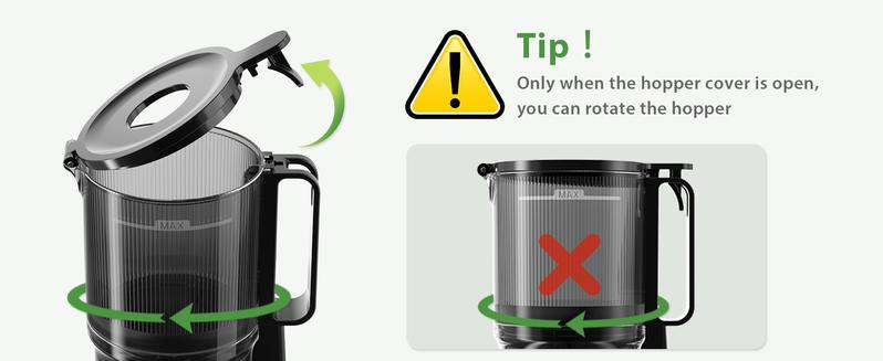 Cold Press Juicer, Whole Juicer, Juicer Machines with 4.35" Wide Mouth, Whole Fruit juicer, Juice Extractor for Vegetable and Fruit, High Juice Yield, Easy to Clean with Brush