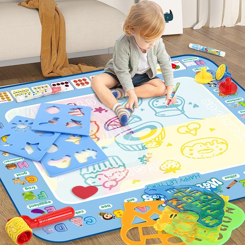 Kids Toys Water Doodle Mat, Letter Painting Coloring Pad for Toddlers, Aqua Magic Drawing Board, Toddler Arts and Crafts, Christmas Birthday Gifts