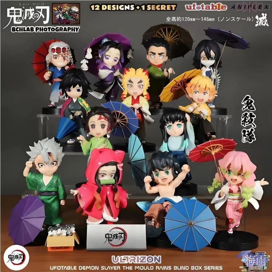 2026 New hot item Demon Slayer Plum Rain Series Blind Box Tanjiro Kamado Nezuko anime cartoon figure creative statue model ornament surprise gift
