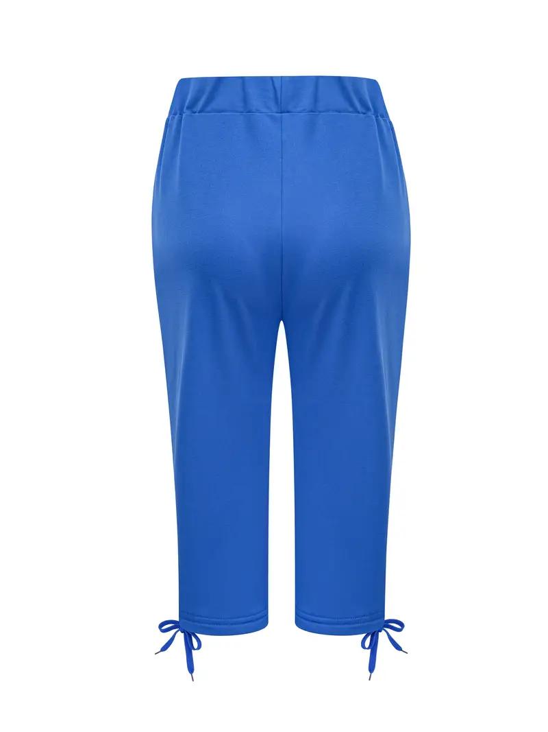 Pack of 2 women’s lightweight capris with drawstring waist — casual long pants, comfortable and stylish, suitable for spring and summer