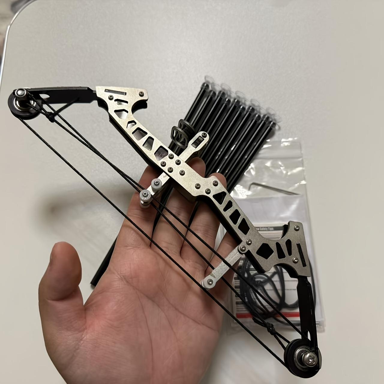 Multifunctional 10.24 Inch Mini Bow Set Stainless Steel Dual Hand Design Outdoor Entertainment Practice Includes 10 Arrows Target