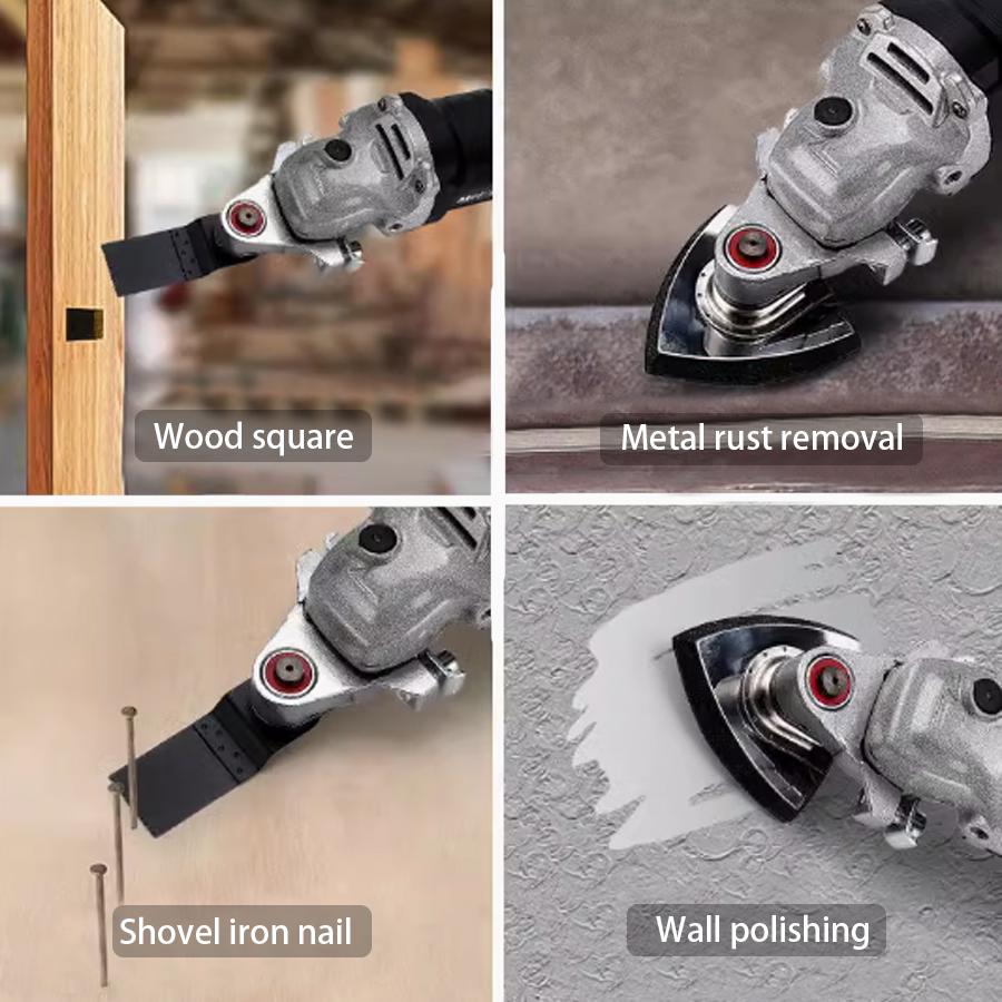 Angle Grinder Oscillating Tool Set, Stainless Steel Angle Grinder to Multi Tool Converter, M10 5/8" Thread Polishing Oscillating Adapter Kit for Grinding, Trimming and Removal