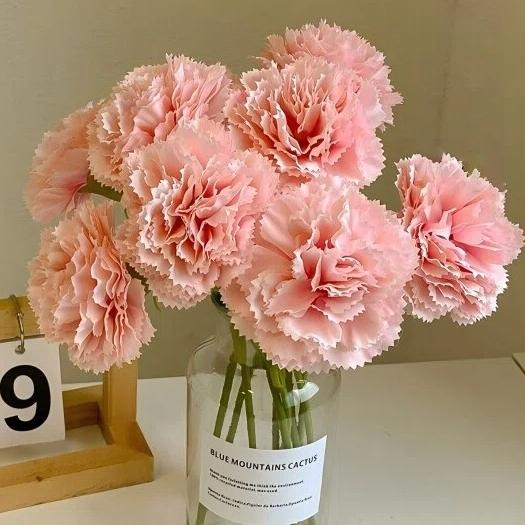 12 Artificial Carnations Colors, High Fidelity Fake Flowers, Perfect for Mother's Day Home Wedding Party Decor