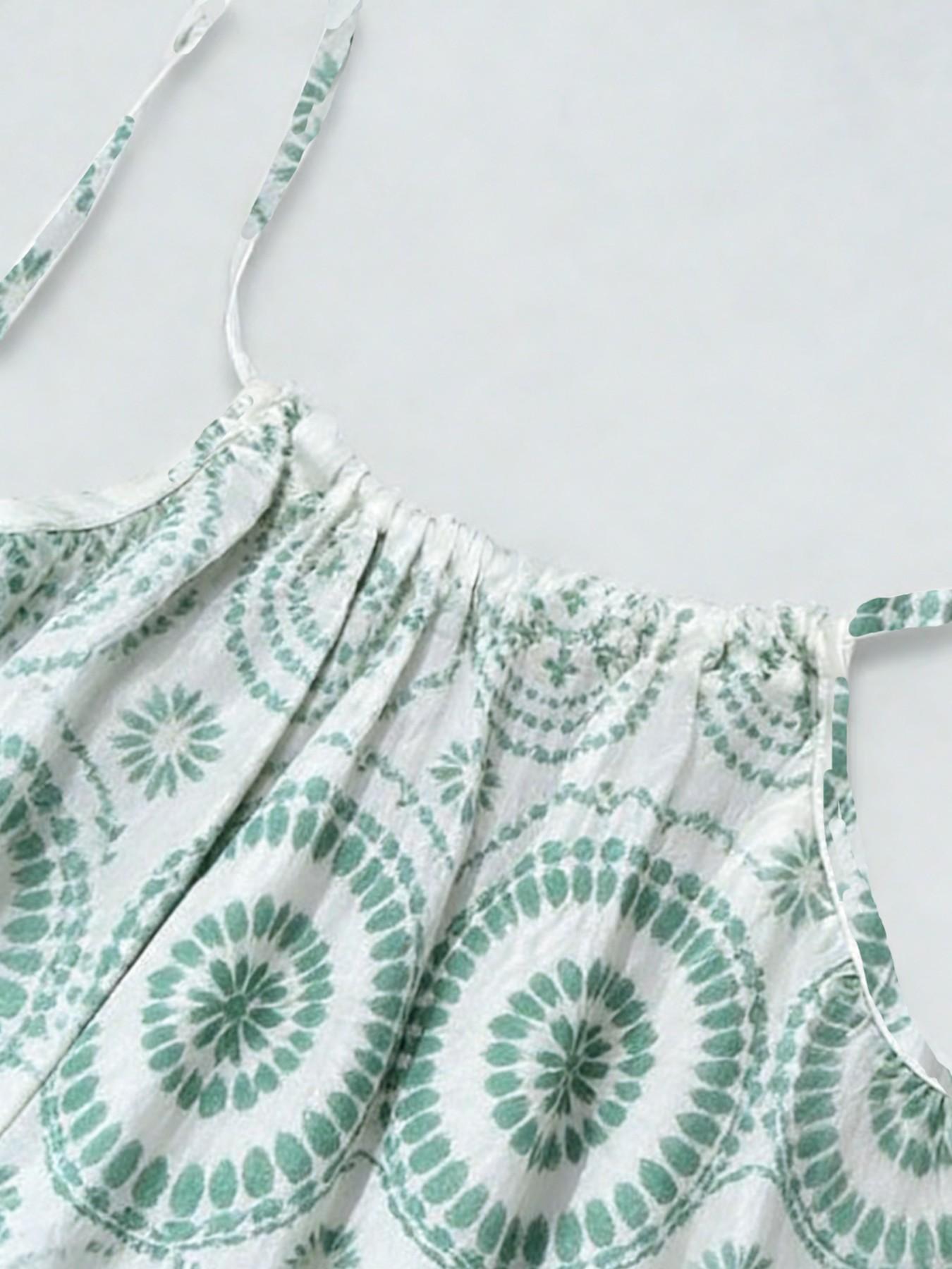 Women's Printed Backless Long Dress, Loose Fit Vacation Style, Sleeveless Halter Neck, Summer Fashion, Casual Wear, Bohemian Print Dresses