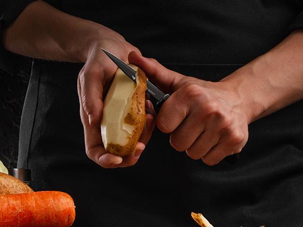 Astercook 15-Piece Knife Set with Built-in Sharpener, Stainless Steel, Dishwasher Safe, PP Handles, Hardwood Finish for Chopping and Dicing - Cutting Kitchen Kitchenware Modern Block Steak German