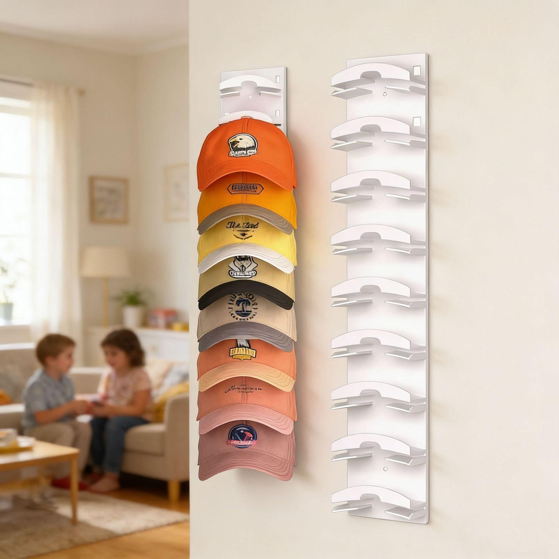 Multi-Layer Baseball Cap Wall-Mounted Storage Rack, Storage Hooks, Wall Mounted Hanger, Space-Saving Organizer for Hats, Durable & Stylish Design, Ideal for Home Organization