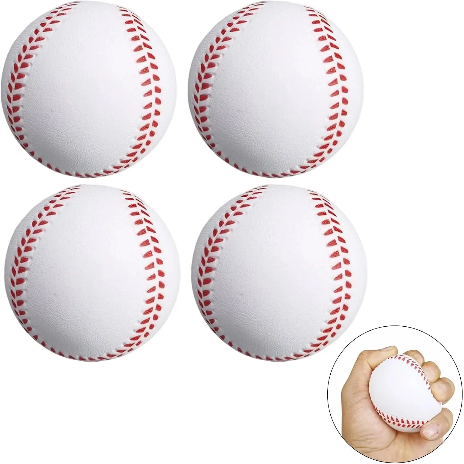 4 Pack Foam Baseballs,9 inch Training Soft Baseballs Practice Softballs Tballs, Safe Throwing, Catching and Batting Practice Faom Balls for Youth Teenager Throwing, Catching and Batting
