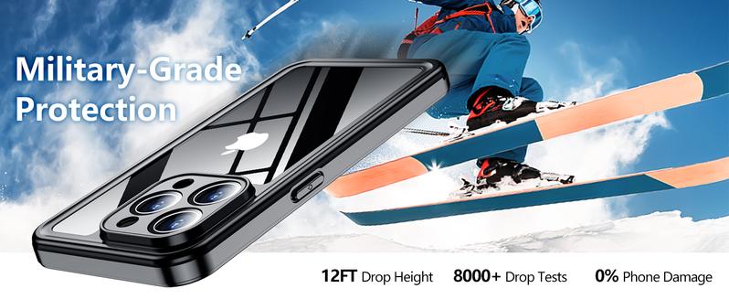 Temdan for iPhone 15 Pro/15 Pro Max Case waterproof Screen CameraLens Protector IP68 Protection Phonecase Cover Protective Smartphone Cellphone Shockproof