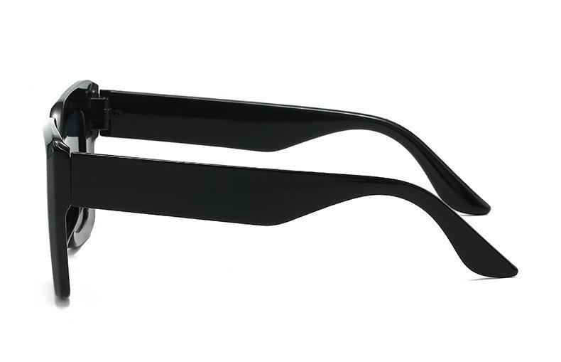 Women's 4-Piece Oversized Square Sunglasses - Semi-Rimless Chic Black Wraparound Anti-UV Lens Minimalist Fashion Eyewear for Street Style, Outdoor Use