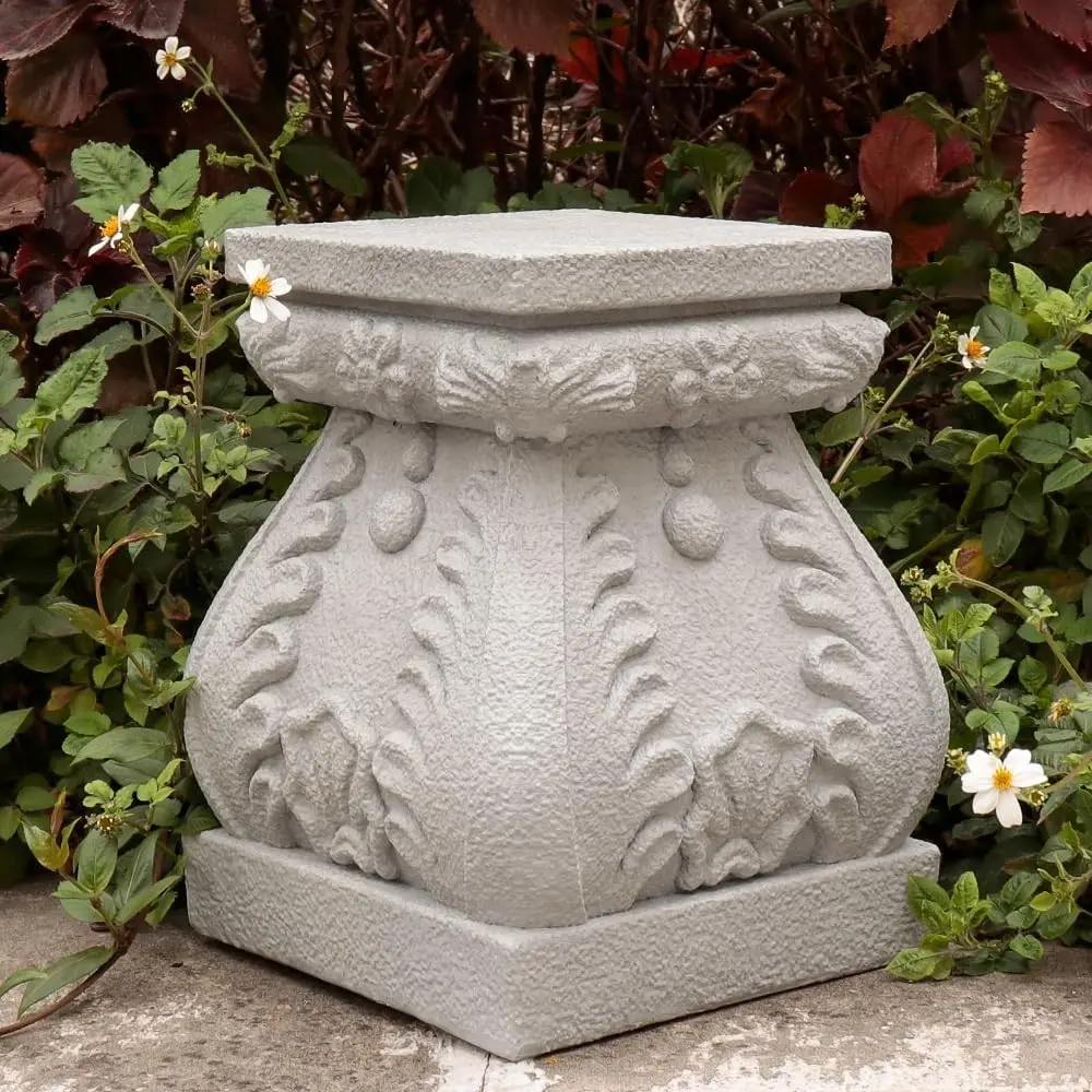 Outdoor Pedestal Stand for Garden Decor - ClassicalL Plinth Pedestal Stand for Statues, Decorative Garden Pedestals and Statue Stand, 12" Tall