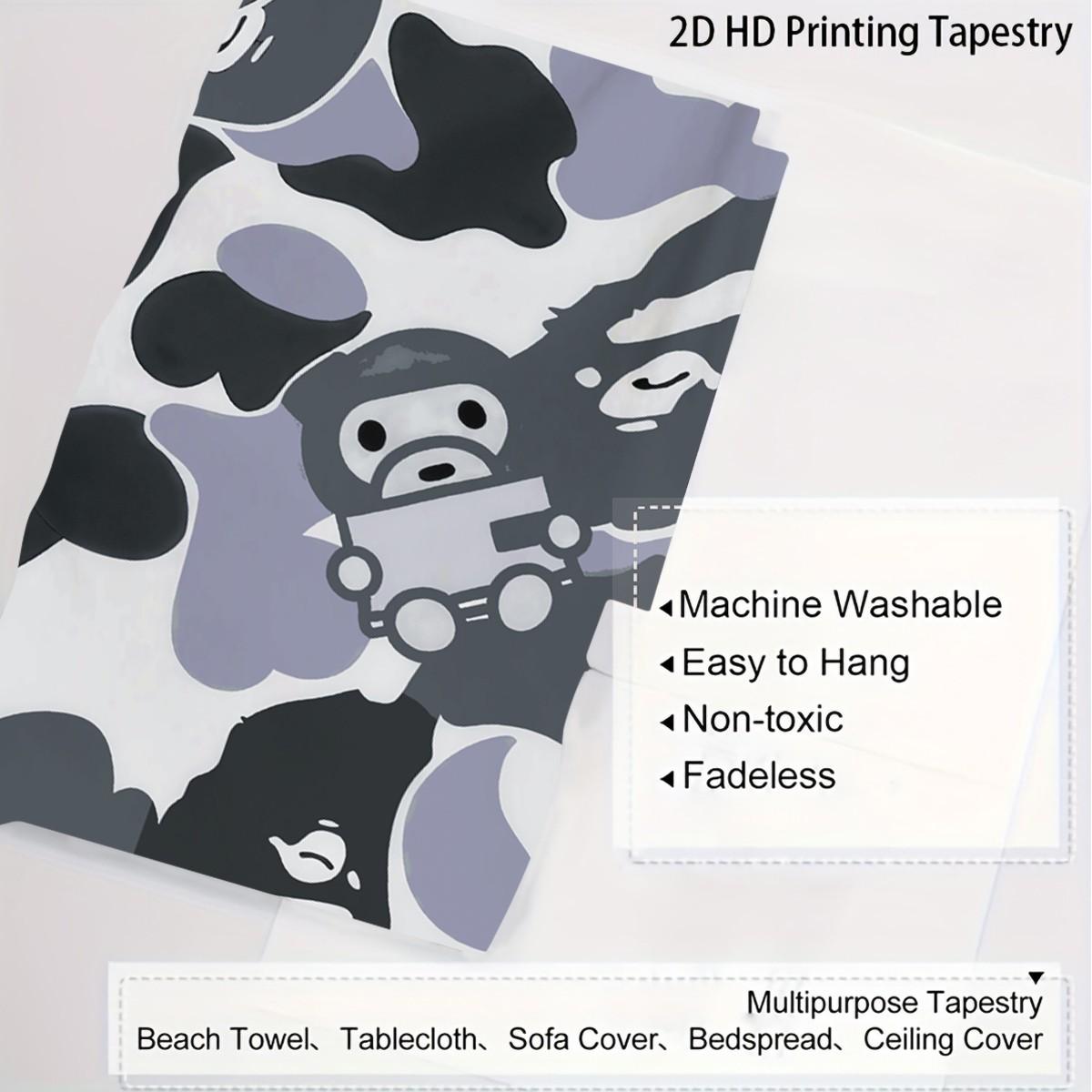 Camo Print Tapestry, Streetwear Style Wall Decor, Soft Fabric, Easy to Hang, Ideal for Background Decoration in Bedroom and Living Room for Trendy Youth, Perfect Gift for Family and Friends