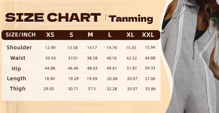 Tanming women's Short Half Zipper Sports Jumpsuit for Fitness Outdoor Leisure Springfresh Sleeveless Loose Hoodie for women  for Hyrox