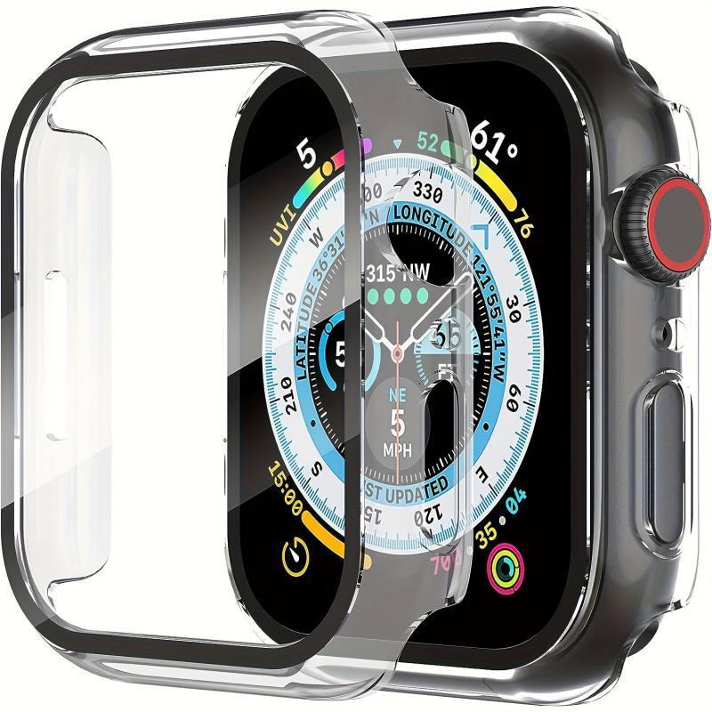 2-Pack Durable Wearable Tech Accessories, Smart Watch Protective Shield - Full Coverage Tempered Screen Protector with PC Protection Cover (38-46mm), Smart Watch Accessories,sohochic