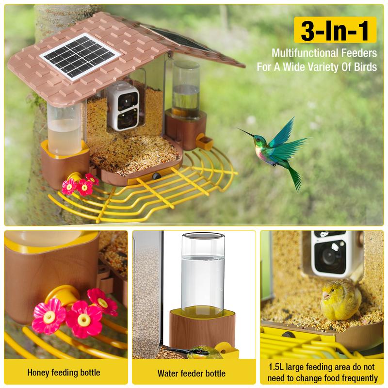 Aivituvin-AIR106 Smart Bird Feeder with Camera - 1080P HD, AI Bird Identification, Solar Powered, IP65 Weatherproof Aivituvin-AIR106 Smart Bird Feeder with Camera - 1080P HD, AI Bird Identification, Solar Powered, IP65 Weatherproof