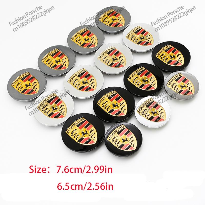 4Pcs 65/76mm Car Wheel Center Hub Cap For PORSCHE PANAMERA TAYCAN Macan 2023-2025 Spyder Carrera Boxster Cayman Cayenne 971 911 718 Car Decoration Accessories