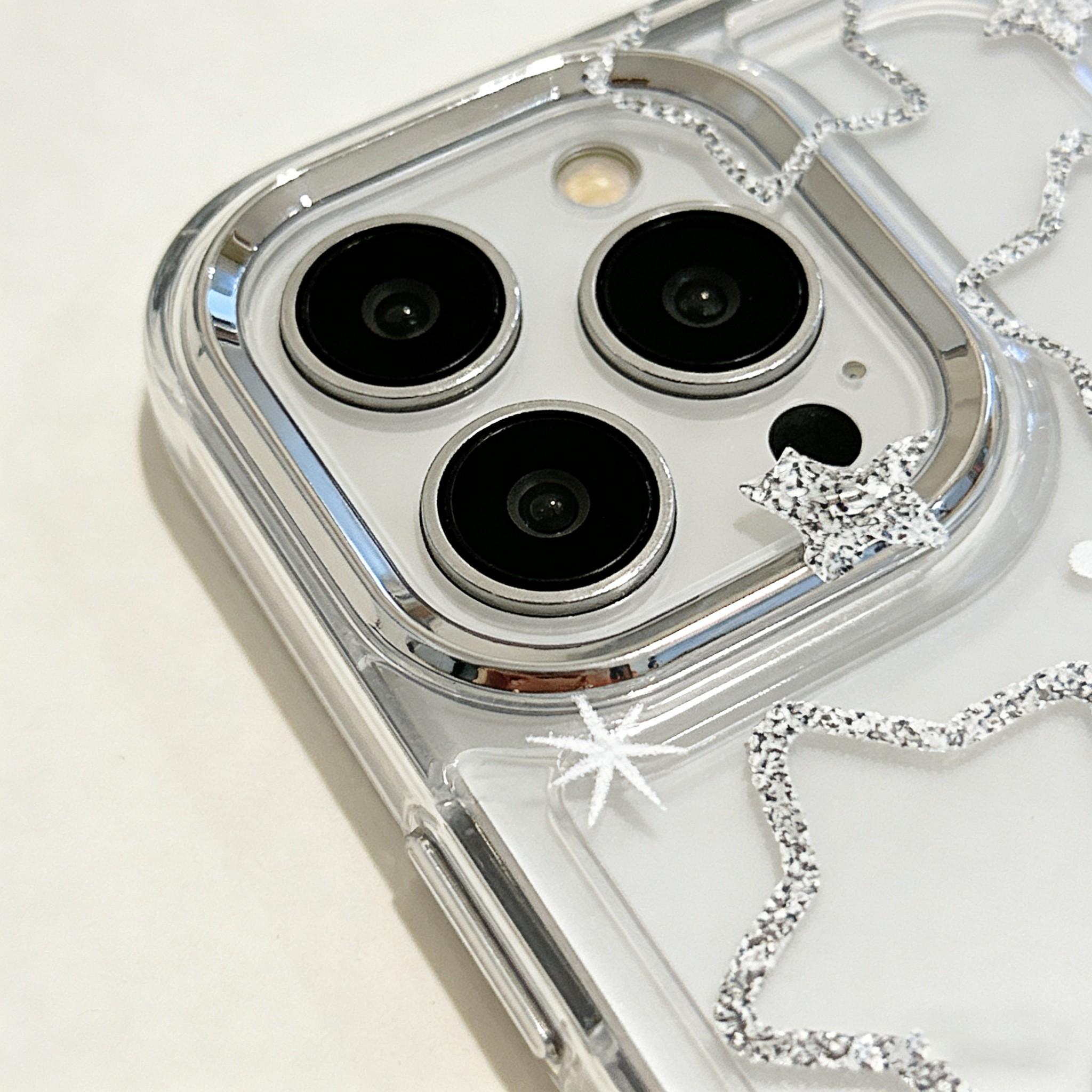 Flashy Star Shiuing Stars Phone Case, Transparent Anti-Drop Full Coverage, Compatible with iPhone 17/17 Pro Max, Cute Fairy Style