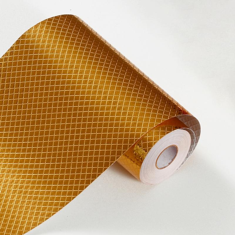 Gold Wallpaper Self-Adhesive Cleanable Removable Peel and Stick Refrigerator Speaker Dryer Cabinet Oven Appliances Furniture Renovation Kitchen Glitter Wallpaper 17.7" X 78.7"
