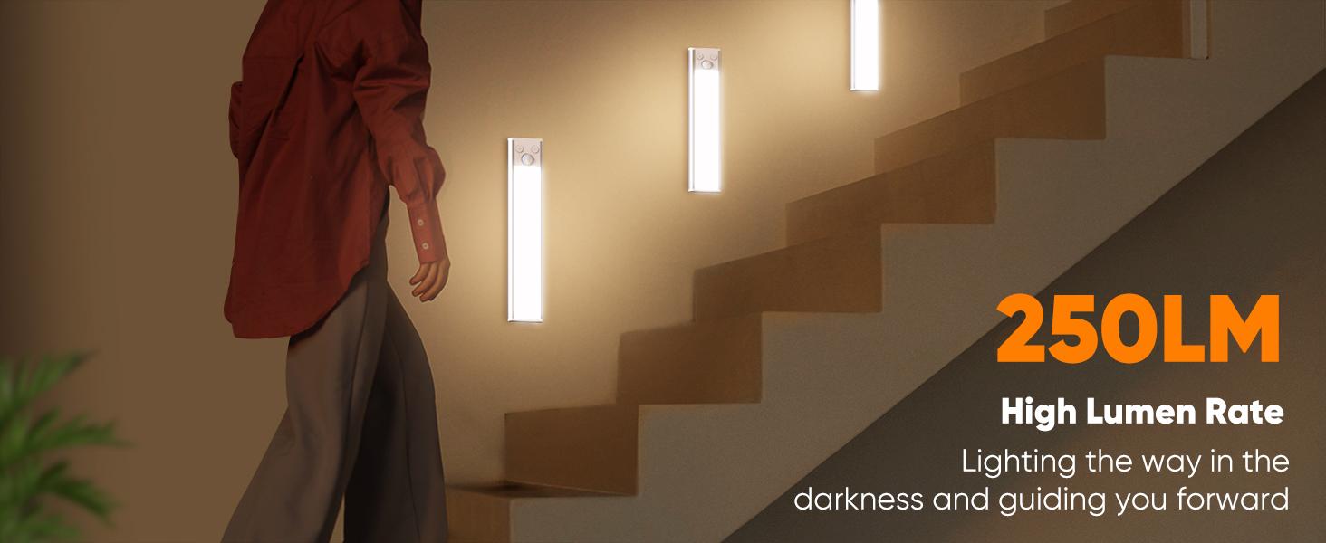 Closet Lights, 4 Pack LED Rechargeable Under Cabinet Lighting Wireless, 3 Color Temps, Dimmable Motion Sensor Light for Kitchen, Pantry, Bedroom & Christmas Decorations (4 Pcs)