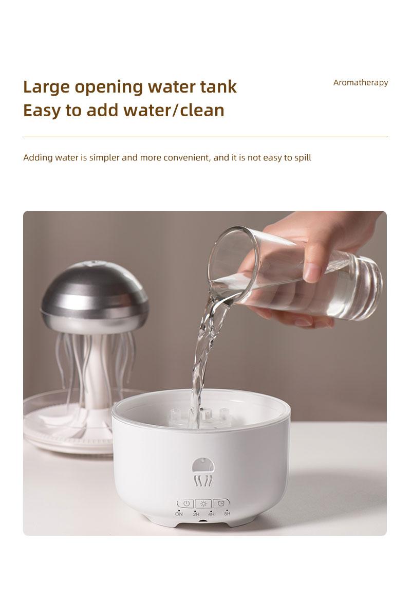 mechanical jellyfish aromatherapy machine household rotating raindrop humidifier desktop colorful atmosphere light diffuser Aromatic Multifunction