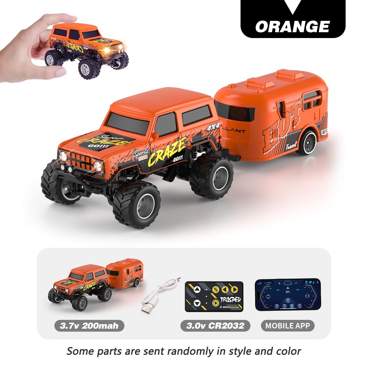Mini Remote Control Car All-Terrain Climbing, Automatic Demonstration Mode, Spring Shock Absorption, 2.4g Interference-Free, LED Lights, Speed Gears, Remote Controlled Car