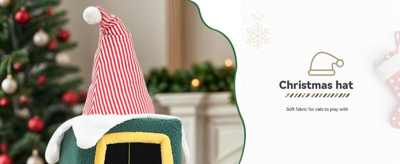 DWVO Extra Large Cat House for Indoor Cats, 60" Multi Level Cat Condo Furniture, 3 Story Playhouse with Hanging Ball, Green Cat Tree Cat Tower for Large Pets, Dog, Ferret